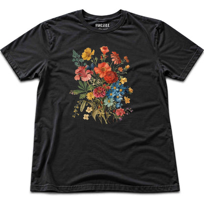 "Boho Flowers" graphic T-shirt - Black