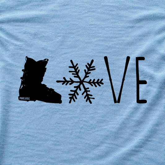 Love Ski T-shirt - Light Blue - hero