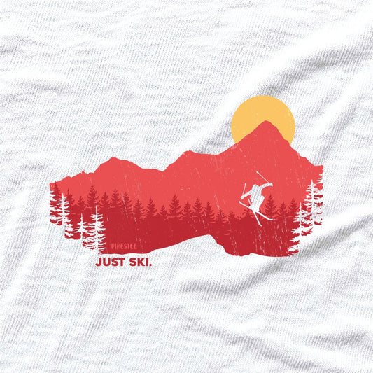 Just Ski Jump Landscape T-shirt - White - hero