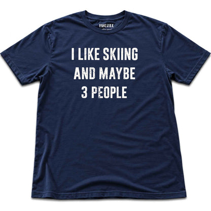 Ilike Skiing Typo T-shirt - Navy