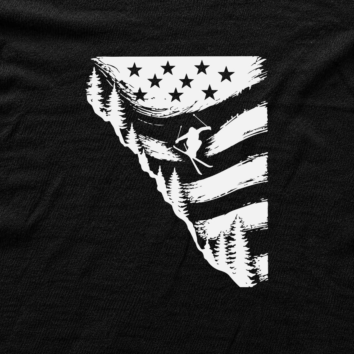 Flag Ski Jump U S A T-shirt - Black - hero