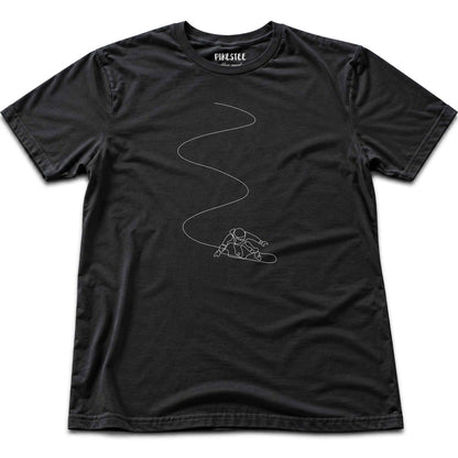 Snowboarder Slalom Art T-shirt - Black
