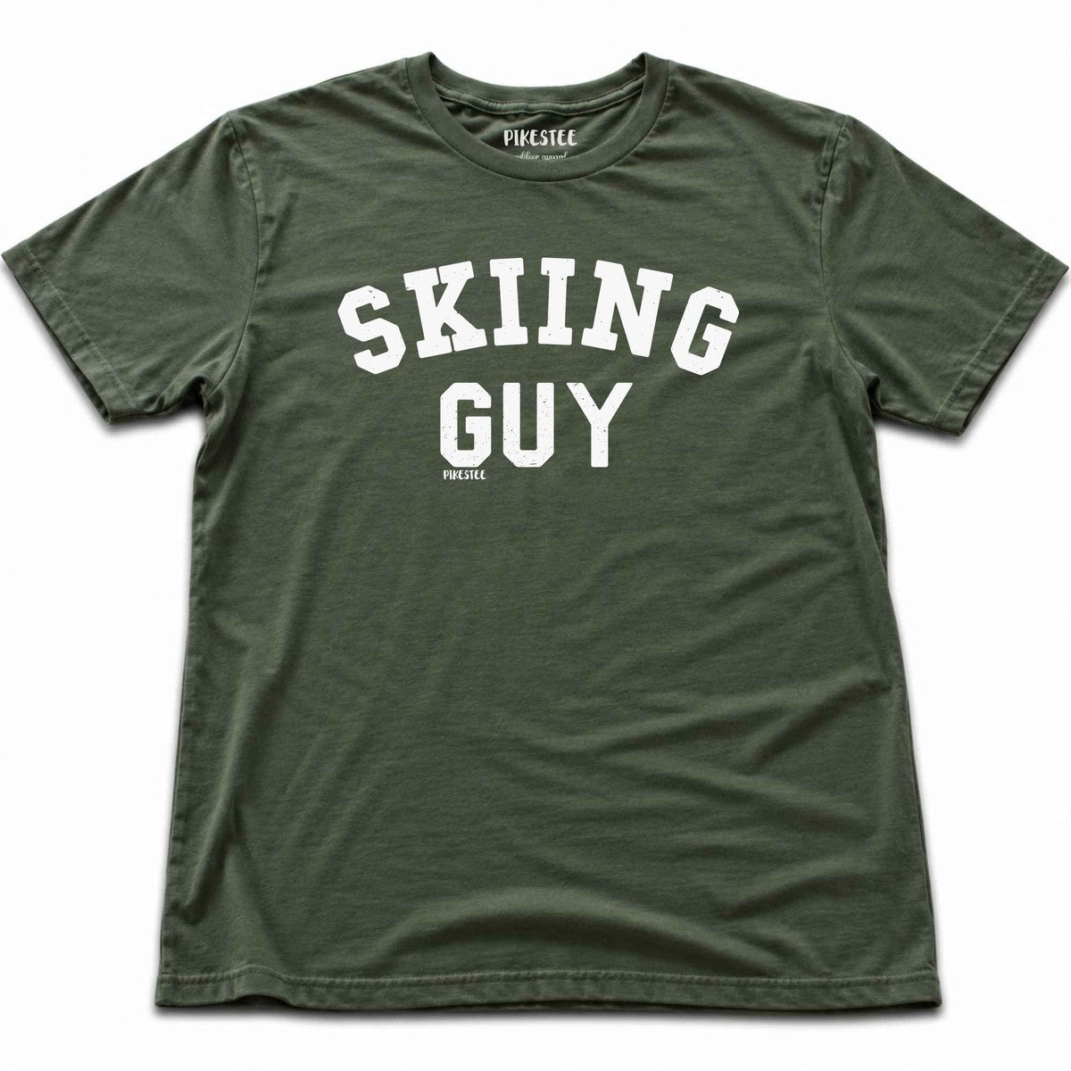Skiing Guy T-shirt - Military Green