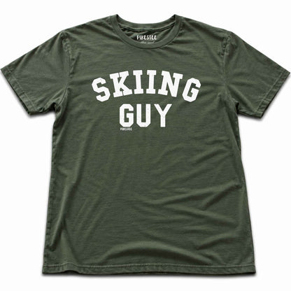 Skiing Guy T-shirt - Military Green