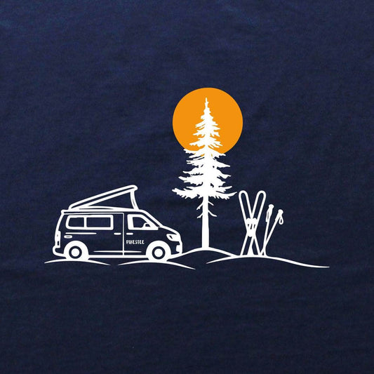 Van And Ski Spot T-shirt - Navy - cover