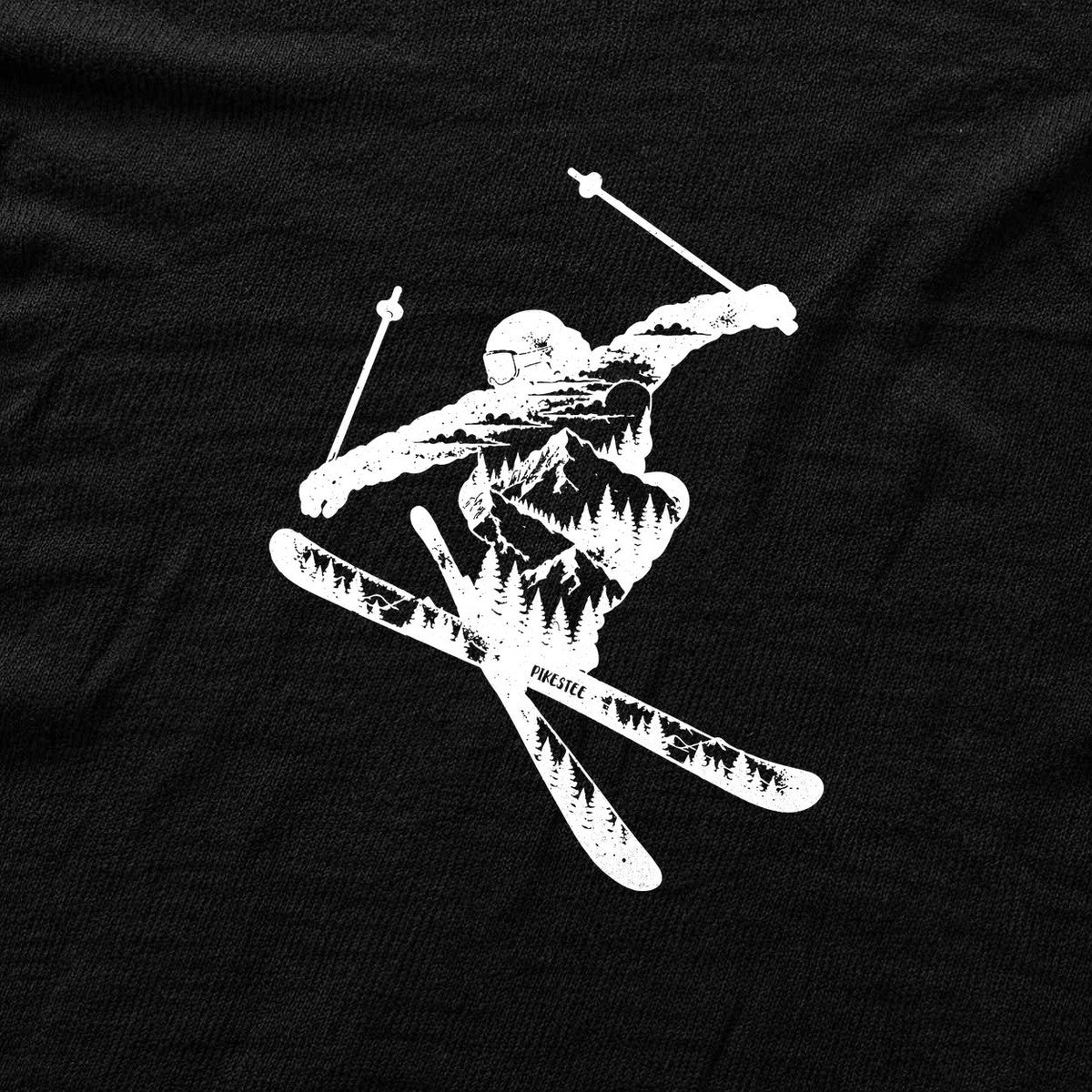 Mountain Landscape Ski Jump T-shirt - Black - hero