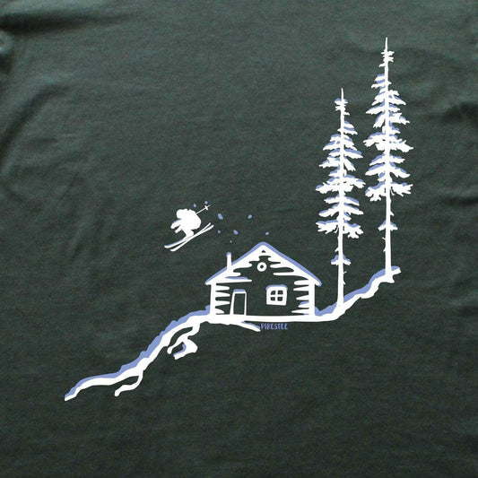 Cabin Ski Jump T-shirt - Military Green - cover