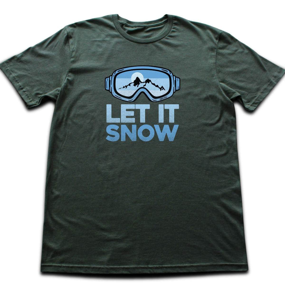 Let It Snow T-shirt - Military Green flat lay