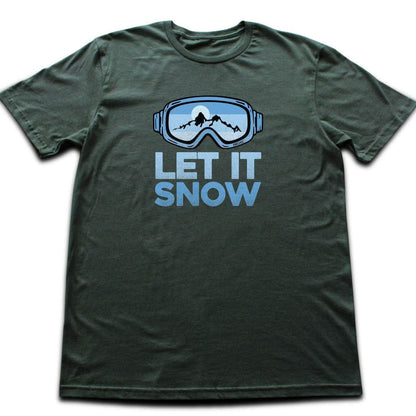 Let It Snow T-shirt - Military Green flat lay