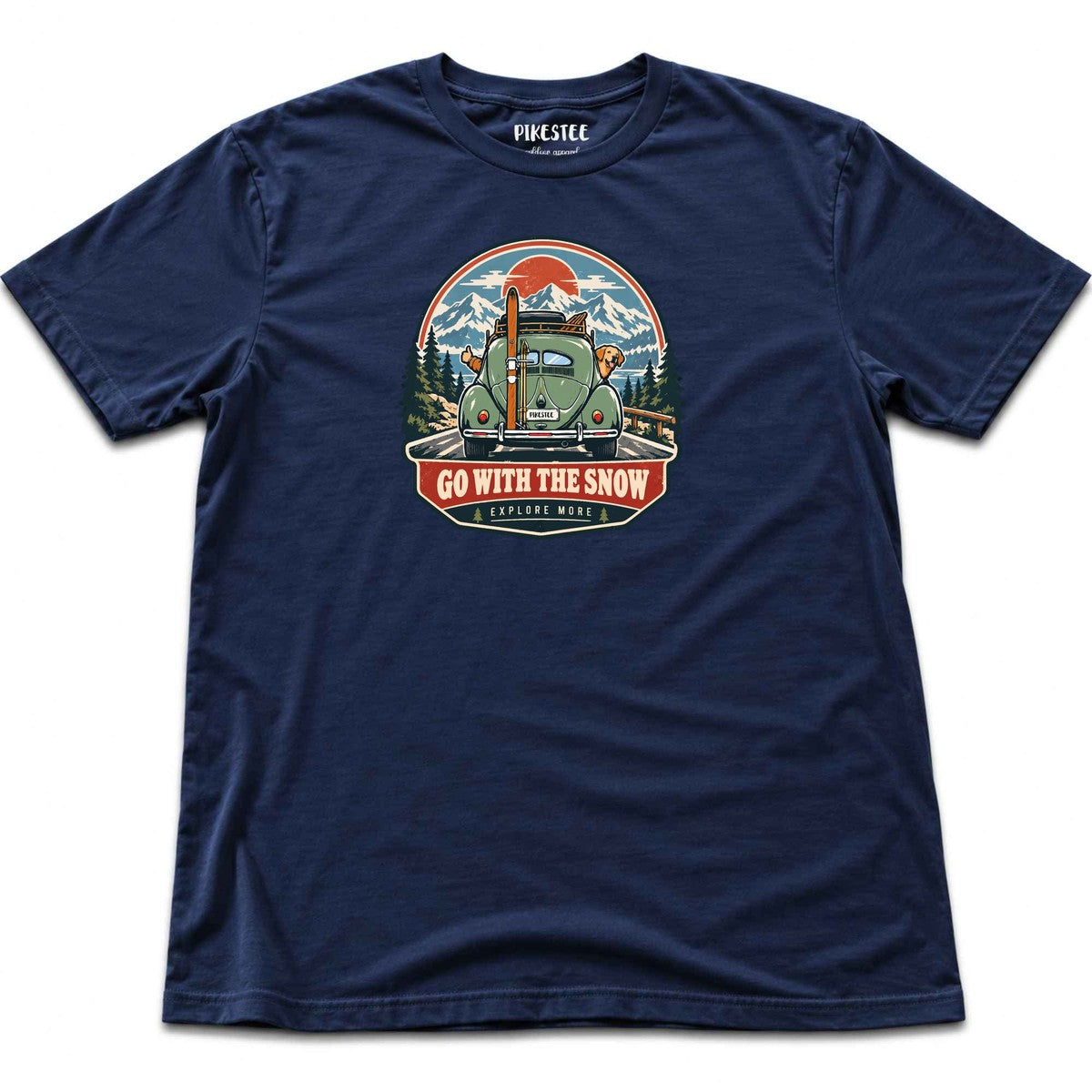 Gowith The Snow Car T-shirt - Navy