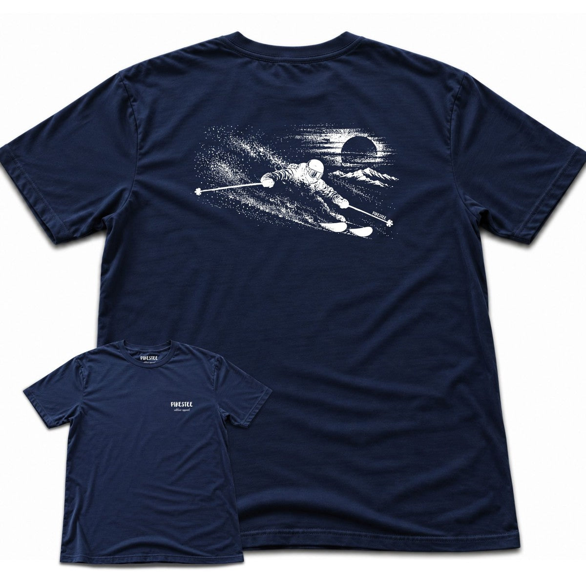 Sun Ski Flow Back Print T-shirt - Navy