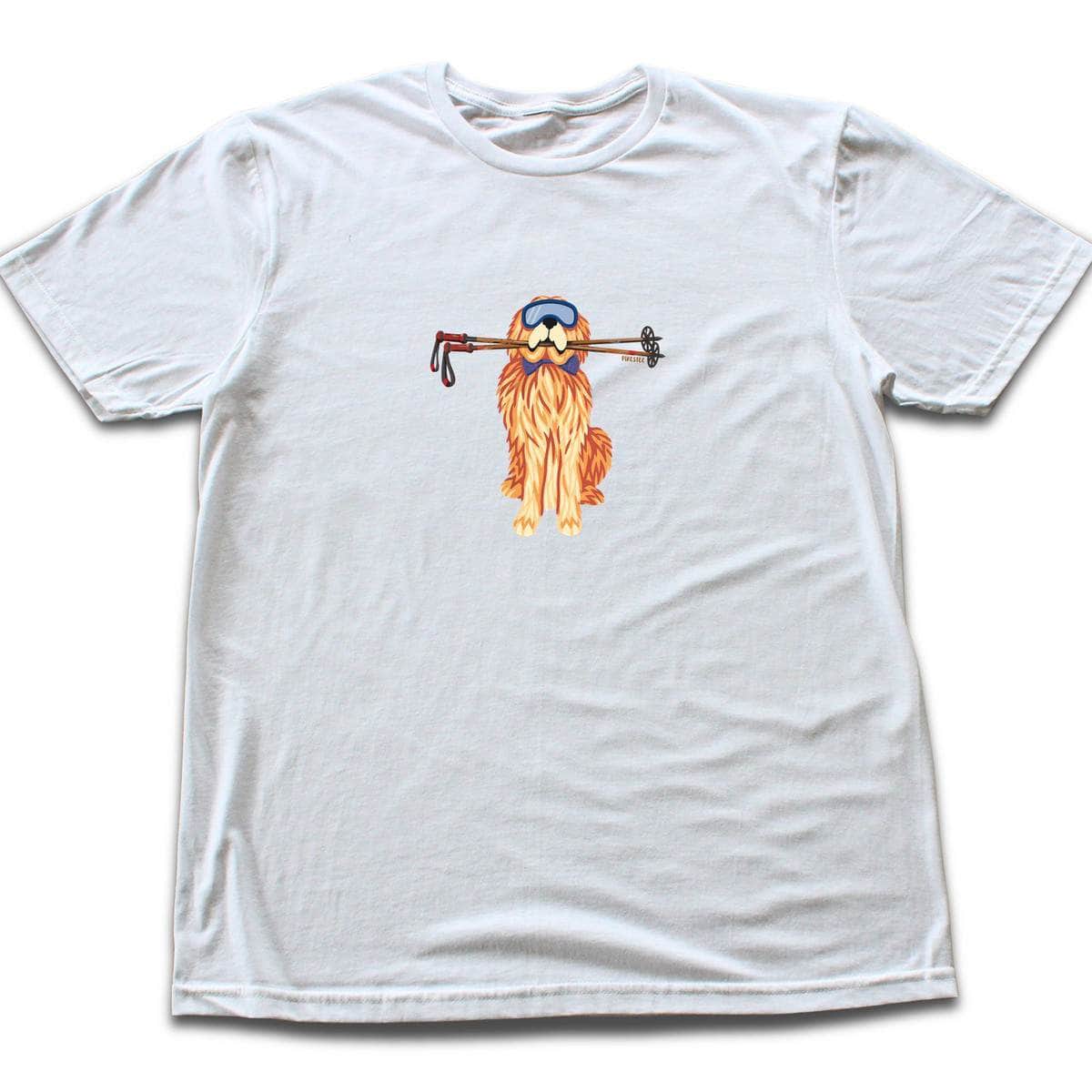 Dog And Ski Poles T-shirt - White