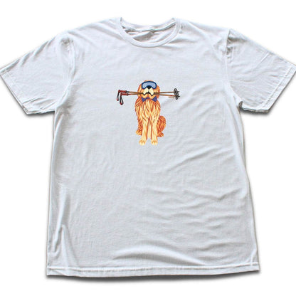 Dog And Ski Poles T-shirt - White