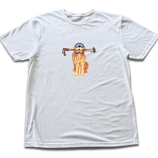 Dog And Ski Poles T-shirt - White