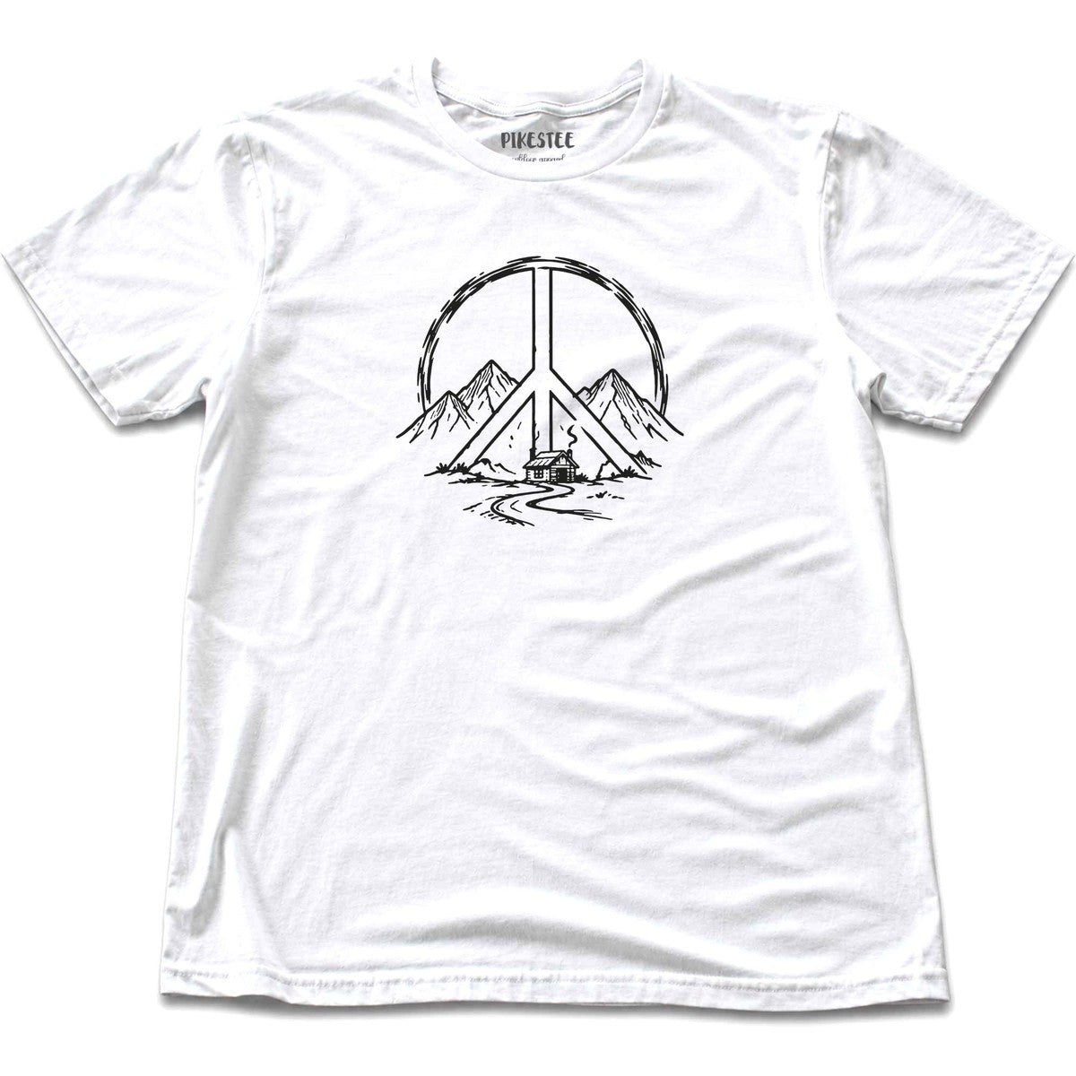 Peace Sign Cabin T-shirt - White