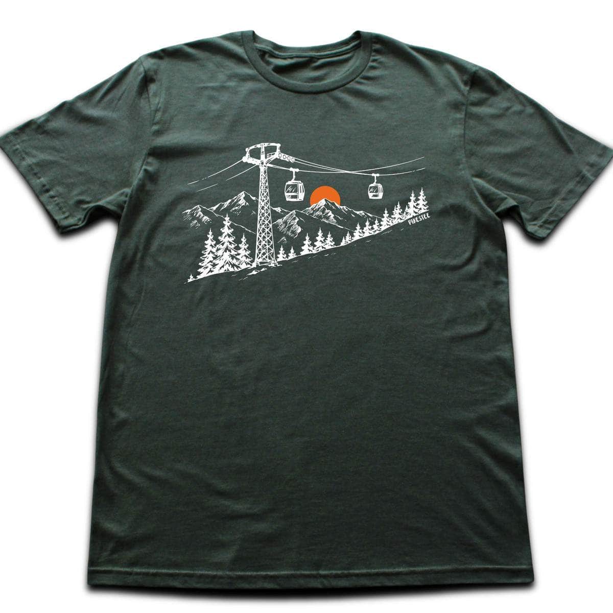 Handdrawn Telecabin T-shirt - Military Green