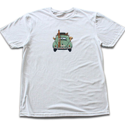 Dog And Car Ski Trip T-shirt - White
