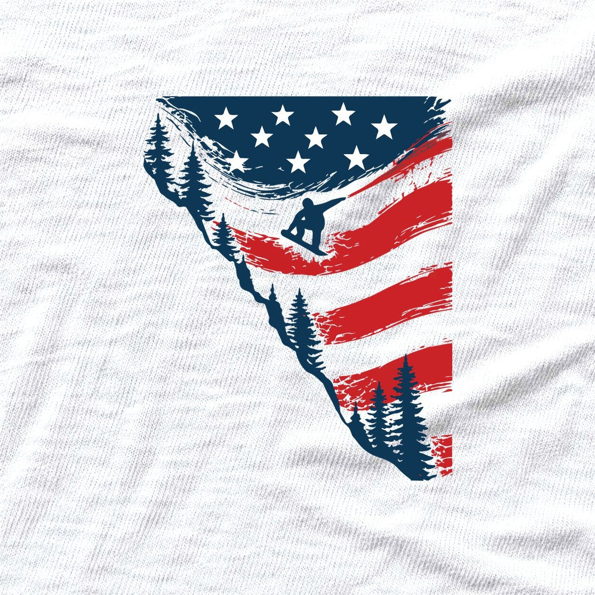 Snowboard Jump U S A T-shirt - White - hero