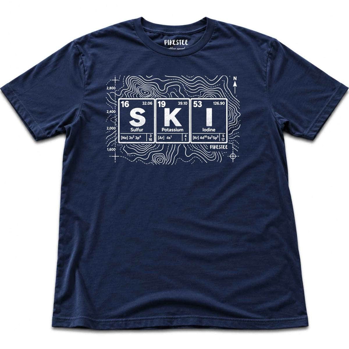 Topographic Ski Element-v2 T-shirt - Navy