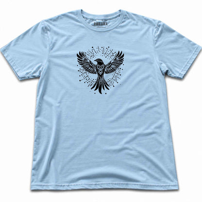 Bird Mandala T-shirt - Light Blue
