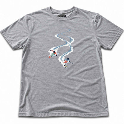Snowboard Ski Slaloms T-shirt - Sport Grey