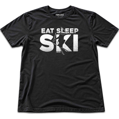 Eat Sleep Ski T-shirt - Black