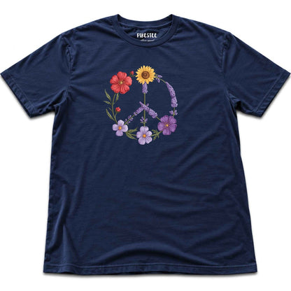 Peace Flowers T-shirt - Navy