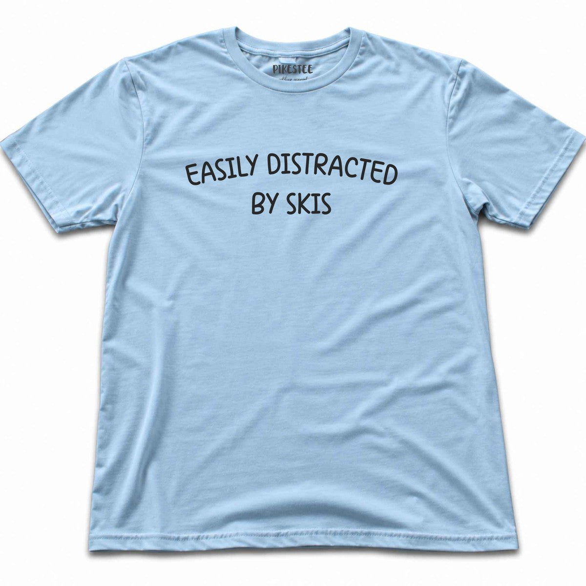 Easily Distracted By Skis T-shirt - Light Blue