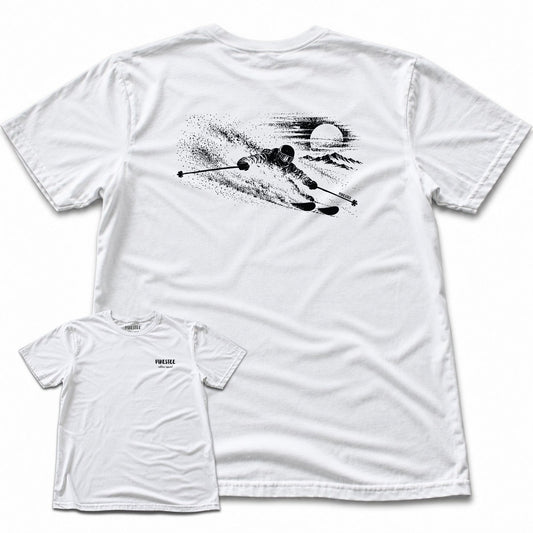Sun Ski Flow Back Print T-shirt - White - hero