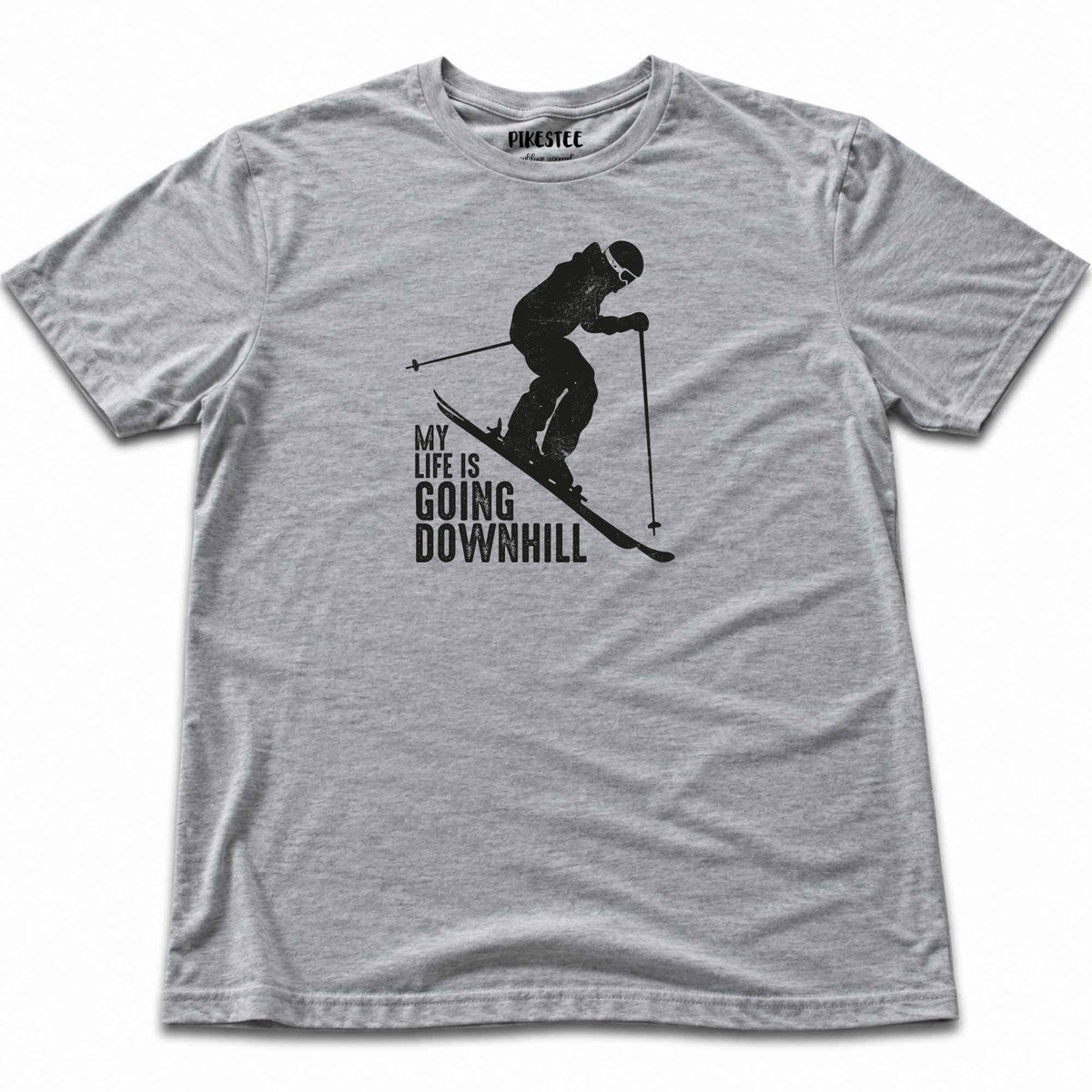 My Life Is Going Downhill Ski T-shirt - Sport Grey