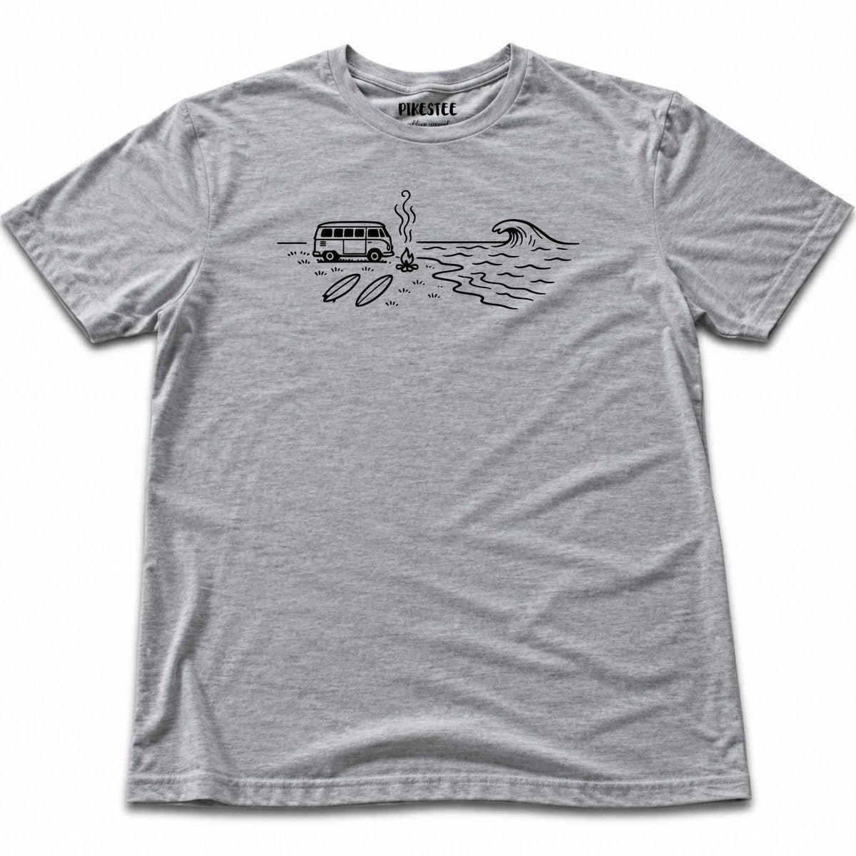 Van On The Beach T-shirt - Sport Grey