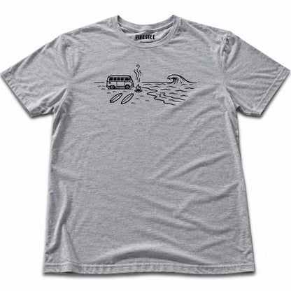 Van On The Beach T-shirt - Sport Grey
