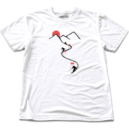 Ski Path Flags T-shirt - White