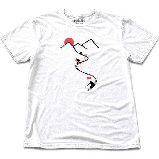 Ski Path Flags T-shirt - White