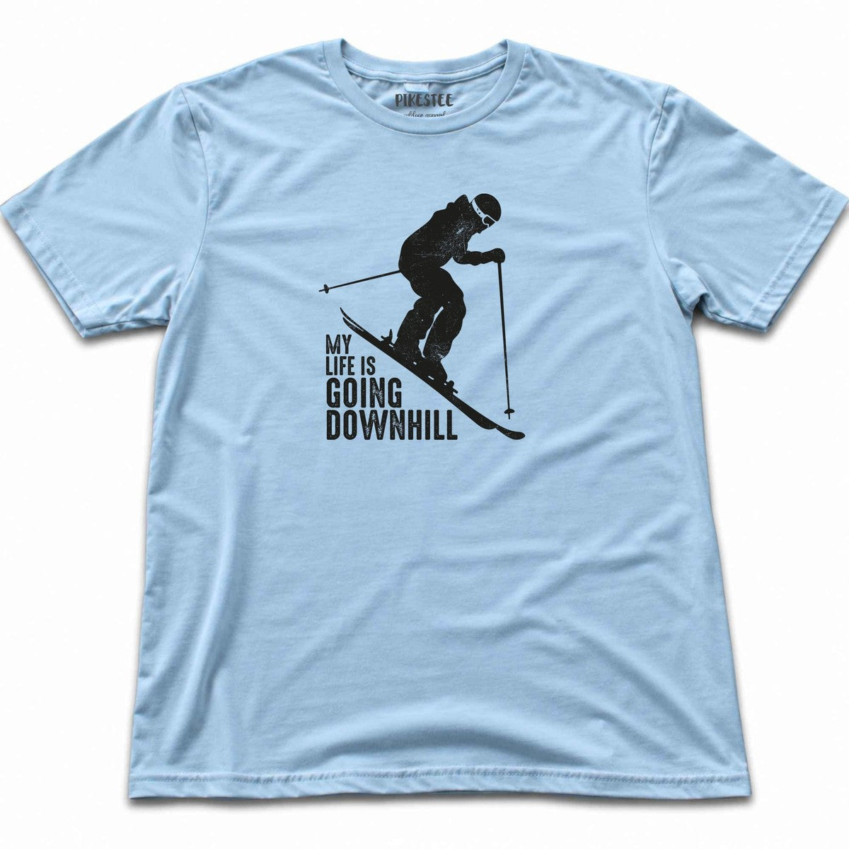 My Life Is Going Downhill Ski T-shirt - Light Blue