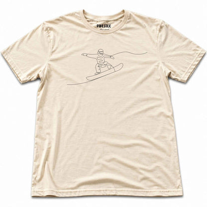 Snowboard Line Art T-shirt - Natural