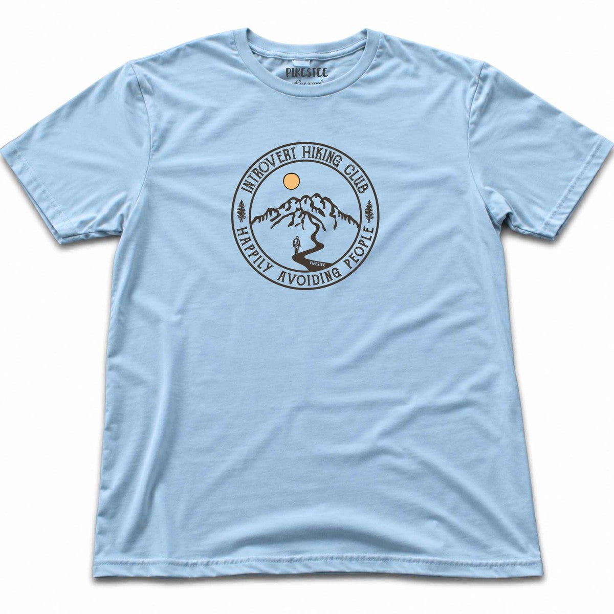 Introvert Hiking Club T-shirt - Light Blue