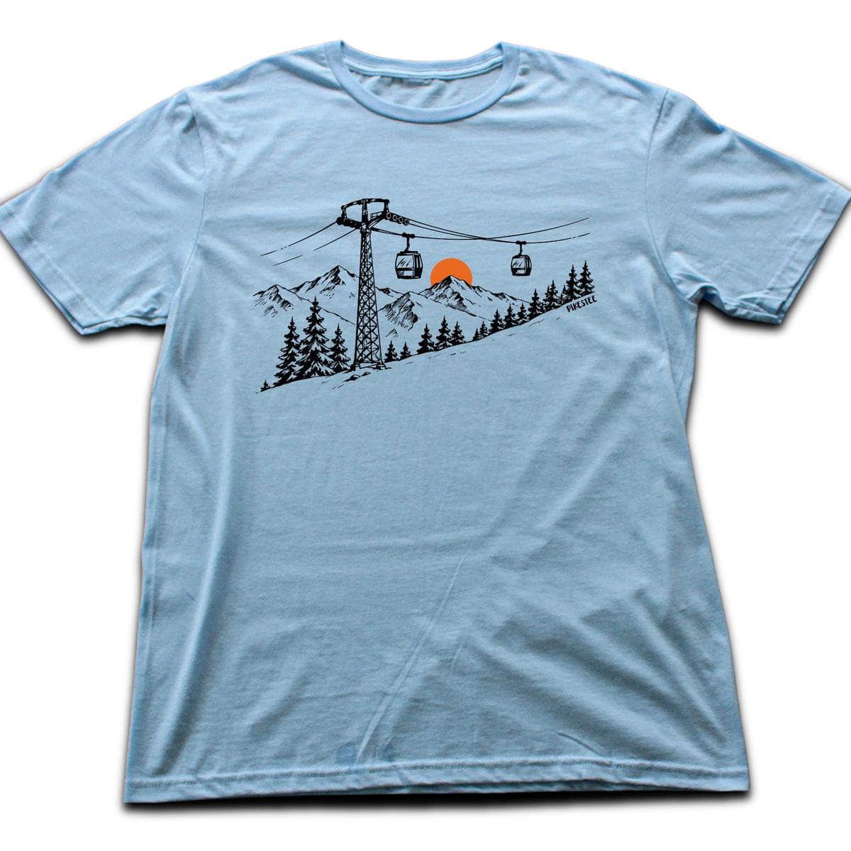 Handdrawn Telecabin T-shirt - Light Blue