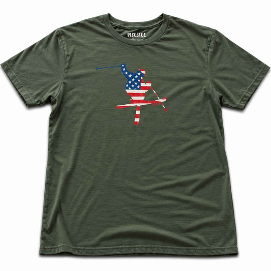 Ski Jump U S A T-shirt - Military Green