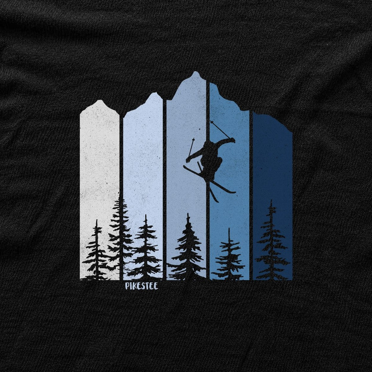 Mountain Ski Silhouette T-shirt - Black - hero