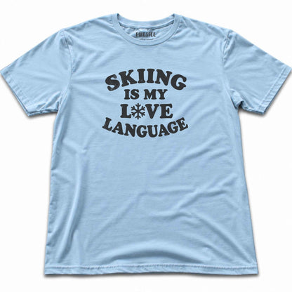 Skiing Love T-shirt - Light Blue