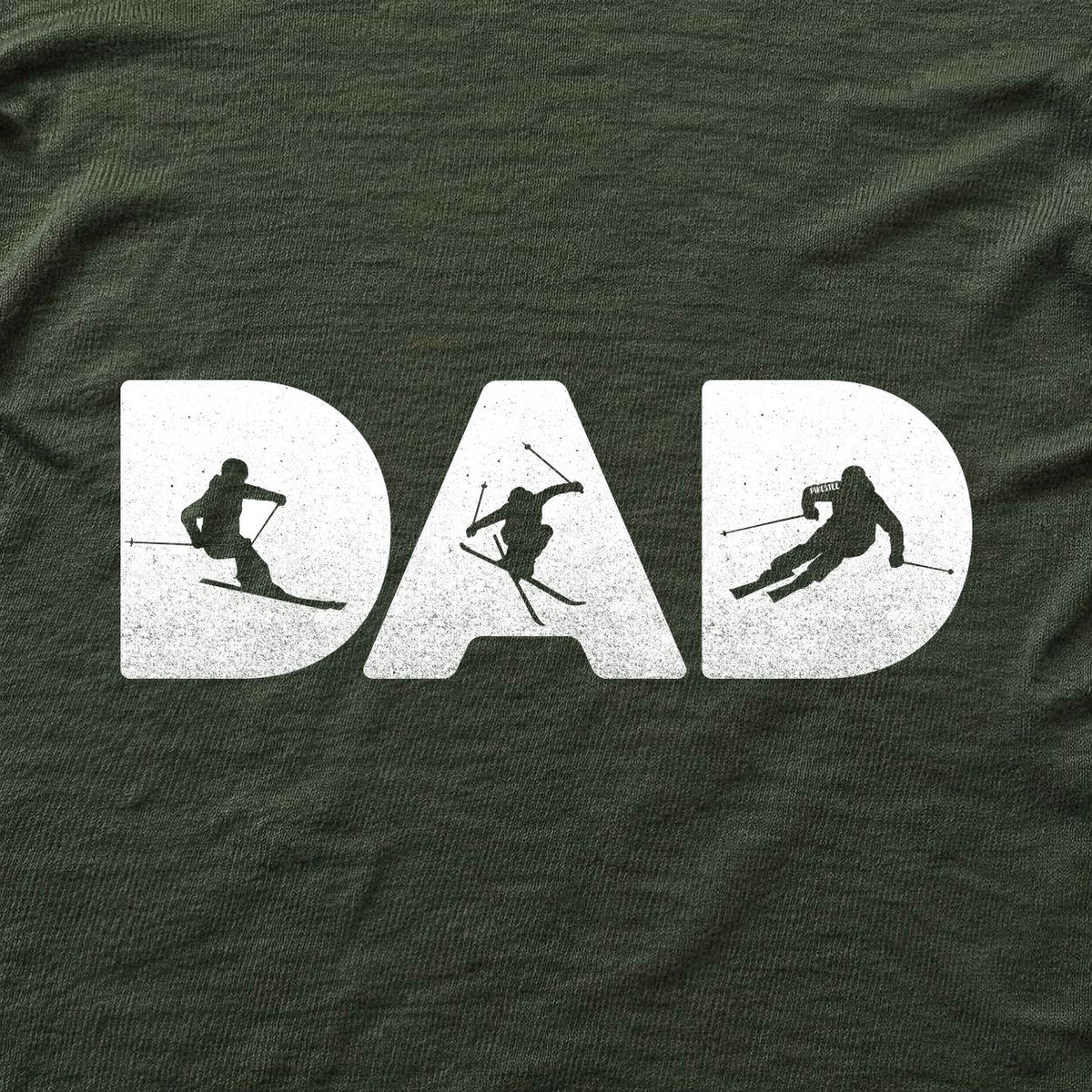 Skier Dad Typo T-shirt - Military Green - hero