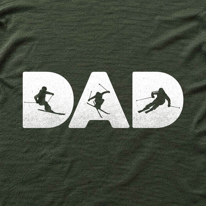Skier Dad Typo T-shirt - Military Green - hero