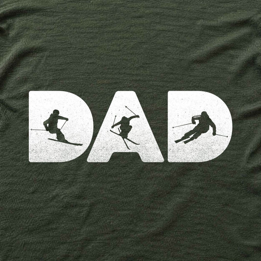 Skier Dad Typo T-shirt - Military Green - hero