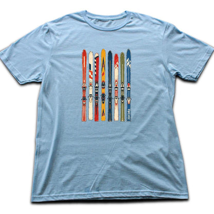 Vintage Ski Rack T-shirt - Light Blue