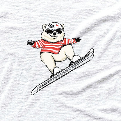 Skiing Dog T-shirt - White - hero