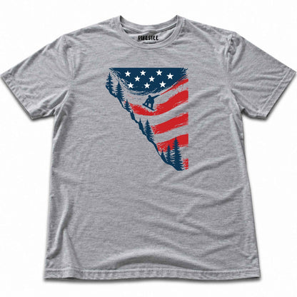 Snowboard Jump U S A T-shirt - Sport Grey