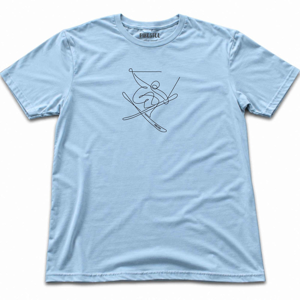 Ski Jump Line Art T-shirt - Light Blue