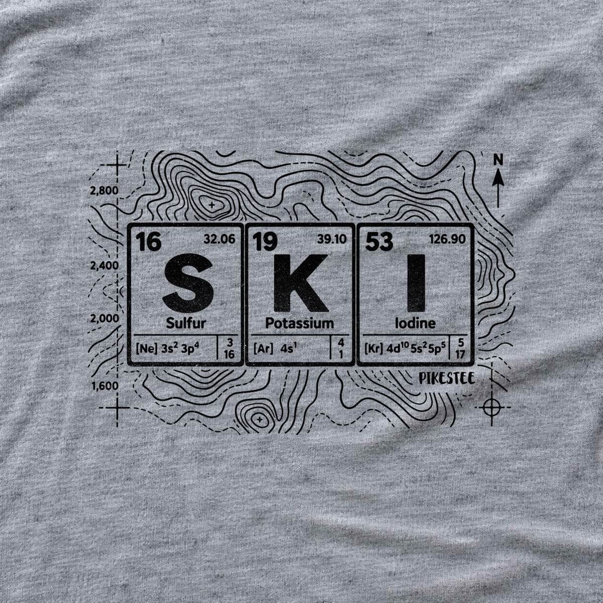Topographic Ski Element-v2 T-shirt - Sport Grey - hero
