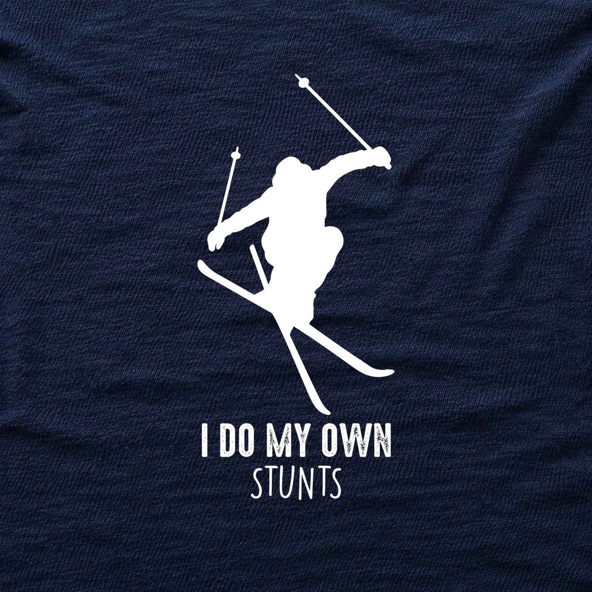 I Do My Own Stunts Ski T-shirt - Navy - hero